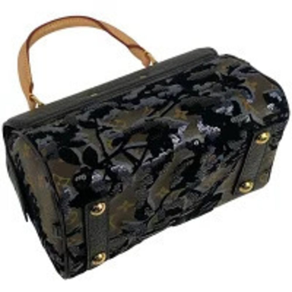 Louis Vuitton Monogram du Handbag Brown Sequin Fleur Joues Carousel